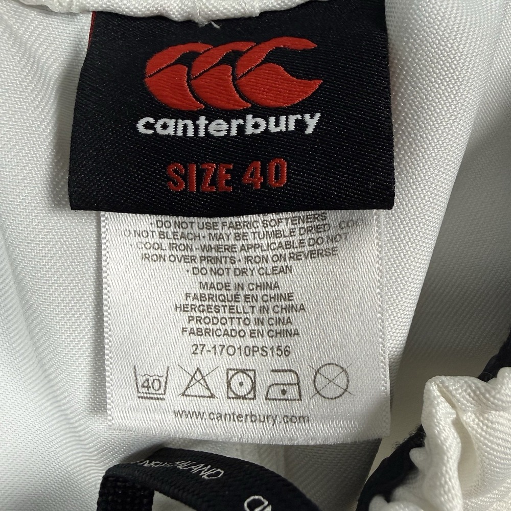 π Canterbury of New Zealand Mens Rugby Shorts White Size 40 Drawstring Athletic - Picture 3 of 8